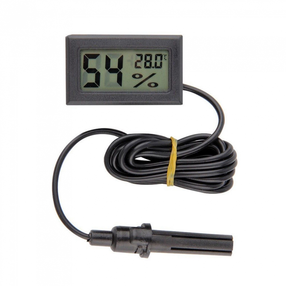 Atyhao Température numérique LCD Mini thermomètre intérieur numérique hygromètre à Affichage d'humidité avec sonde Externe pour Reptile