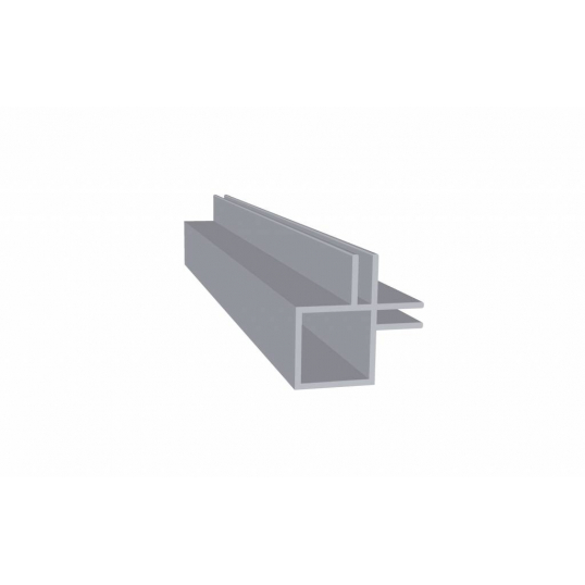 Tube carré aluminium double rainure 3 mm intérieur