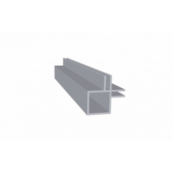 Tube carré aluminium 1 mètre double rainures 3 mm intérieures