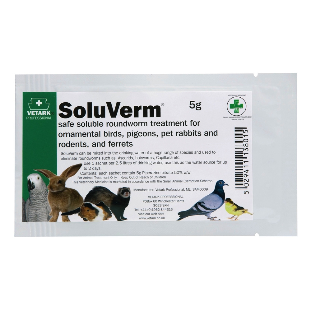 Vermifuge oiseaux : Soluverm contres les vers