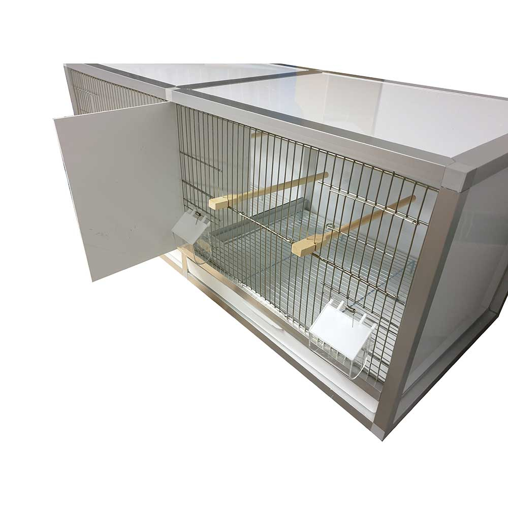 Double cage d'élevage pour oiseaux canaris et becs droits