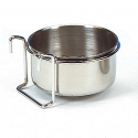 Mangeoire inox à crochets - 12 cm - 0.60 l