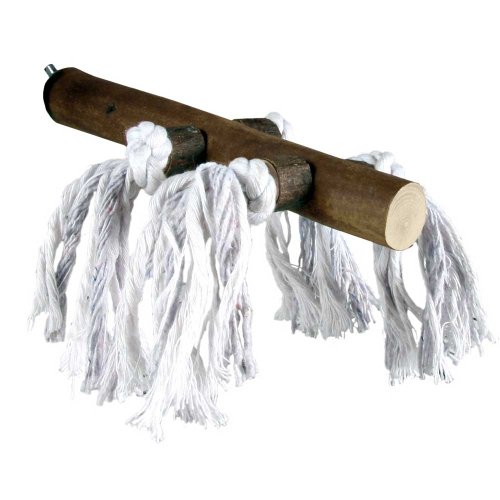 Perchoir bois et corde à visser - 25cm - ø25mm