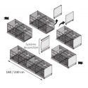 Système de jonction avec séparateur pour cages 90 et 120 cm - 2GR