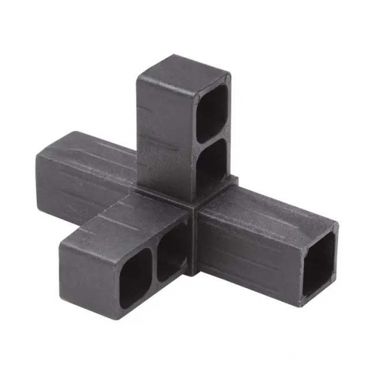 Embout 4D en 20 x 20 - Noir en polyamide renforcé nylon