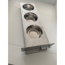 Tiroir coulissant d'alimentation Inox 3 bols