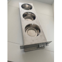 Tiroir coulissant d'alimentation Inox 3 bols
