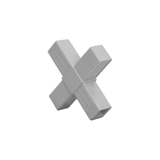 Croix Embout Connecteur pour tube aluminium carré 25x25x2 mm