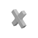 Croix Embout Connecteur pour tube aluminium carré 25x25x2 mm