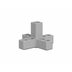 5D Embout Connecteur pour tube aluminium carré 25x25x2 mm