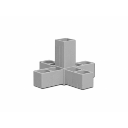 5D Embout Connecteur pour tube aluminium carré 25x25x2 mm