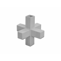 6D Embout Connecteur pour tube aluminium carré 25x25x2 mm