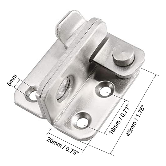 Loquet de porte en acier inoxydable 45x40mm