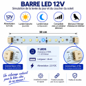 Barre Led Dimmable 6 Leds Lumière Blanche Et Bleue 12V - 16cm