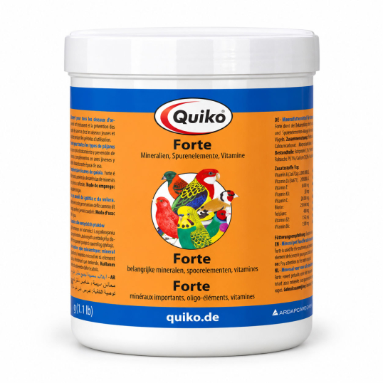 Quiko Forte 500 g – Complément minéral, vitamines et oligo-éléments pour oiseaux